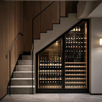 Armoire à vin sur mesure sous escalier pour villas et projets résidentiels
