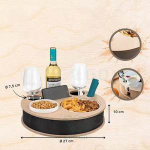 Eco-friendly Microwavable Bamboo <b>Snack</b> <b>Box</b> with Bottle Opener and Removable Lid for Camping & Couch Use - Product Image 2