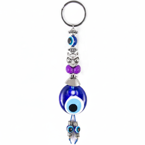 LLavero de cuentas con forma de búho colorido, hecho a mano, de cristal, ojo malvado, Hecho en Turquía - Product Image 2