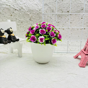 Herbe en plastique verte de bonsaï de jasmin artificiel d'intérieur résistant aux UV mise en pot pour le nouvel an Plante artificielle en pot - Product Image 5