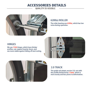 Puertas de garaje de vista completa de vidrio de aluminio templado superior automático seccional moderno de fábrica CHI para casa - Product Image 3