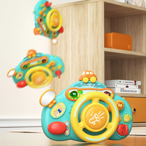 Volante de juguete con sonidos para bebés, simulador de conducción de coches de dibujos animados, juguetes musicales educativos tempranos para niños, juguetes musicales para cochecitos - Product Image 2