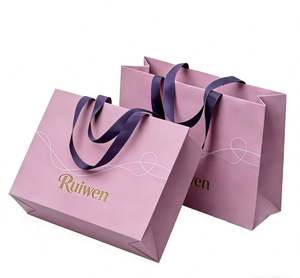 Sacs en papier épais personnalisés avec logo pour magasins de vêtements et de chaussures, emballages de luxe avec poignées, vente en gros directe usine - Product Image 1