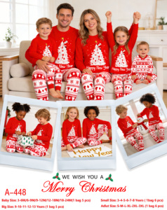 New Pure Cotton Weihnachts kleidung Set Winter Eltern-Kind Home Kleidung Langarm Cartoon Pyjamas Großhandel - Product Image 5
