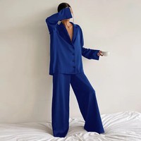 Nouvelle Collection Printemps/Été 2026 – Pyjama Deux Pièces Femme Noir en Satin Luxe Léger, Confortable et Respirant, à Manches Longues et Pantalon