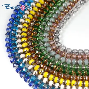 Bestone bijoux de mode vente chaude 7mm perles de cristal perles de rondelle de verre pour la fabrication de bijoux