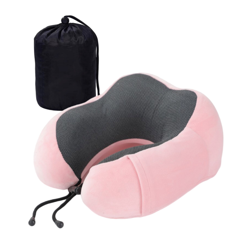 Oreiller cervical rose + sac de rangement