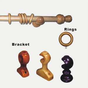 Tringles à rideaux modernes et élégantes en bois pour le salon - Product Image 3