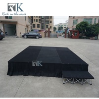 Scène portable en contreplaqué avec podium en alliage d'aluminium pour théâtre, chorale, spectacle, mariage