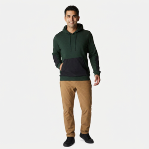 Sweat-shirts d'hiver pour hommes grandes tailles, personnalisables, en coton peigné respirant, motif uni sur le devant, taille XL, par un fabricant professionnel - Product Image 1