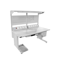 Mesa de Trabajo Industrial Antiestática Leenol, Ajustable en Altura, de Acero Inoxidable Resistente, para Reparaciones Electrostáticas en Taller