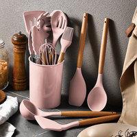 Vente en gros d'outils de cuisine maison voyage gadgets ustensiles en silicone rose kit de cuisine ustensiles de cuisine kit d'ustensiles de cuisine en silicone