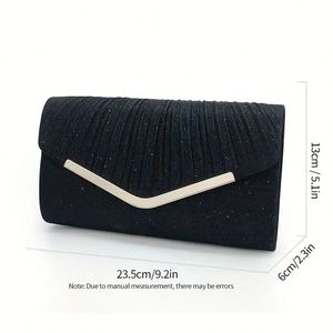 Dropshipping กระเป๋าผู้หญิงแบบถือสำหรับงานตอนเย็นสไตล์ซองจดหมายมีจีบทันสมัยดีไซน์พับได้อย่างโดดเด่น - Product Image 6