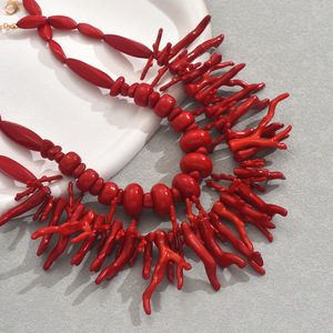 Collier ras du cou style bohème <span class=keywords><strong>africain</strong></span> en corail rouge - Product Image 4