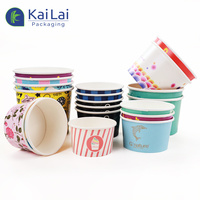 Pot à glace jetable écologique en gros, réutilisable, avec logo personnalisé et cuillère