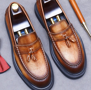 Chaussures en cuir véritable pour hommes, design nouveau, chaussures de ville de luxe, chaussures de cérémonie très demandées, style tendance, chaussures habillées pour affaires - Product Image 2