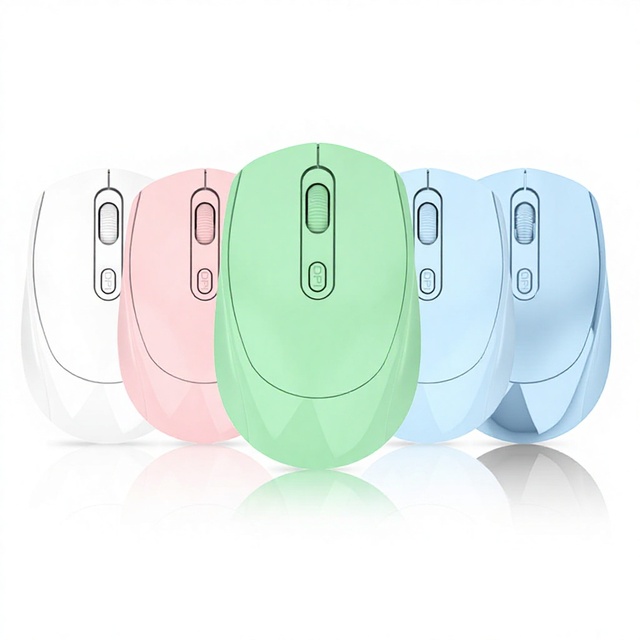 Wireless Rechargeable Dual-Mode for USB Mouse 4 Buttons Ergonomic Gift for Computer Office Macron Multi-Color Optional