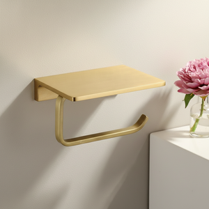 Portarrollos de Papel Higiénico de Latón Moderno con Repisa para <span class=keywords><strong>Teléfono</strong></span>, para Accesorios de Baño, OEM ODM - Product Image 3