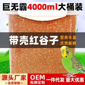 Red Millet With Husk Bird Food For <b>Small</b> And Medium Parrots 1200ml Plastic <b>Jar</b> Shandong Origin - Product Image 4