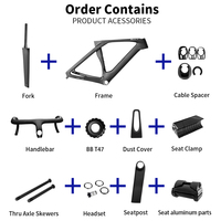 Rangka Sepeda Jalan Raya BXT New Road Frame Carbon Fiber T800 2024 Kabel Tersembunyi Penuh Di2 Rem Cakram T47 Ringan Dengan Stang