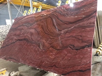 SH STONE personnalisé luxe pierre exotique granit marbre dalles rouge Fusion feu quartzite dalles pour mur fond carreaux de sol