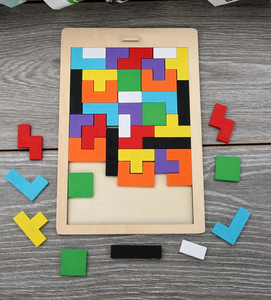 Puzzle en bois 3D pour bébé, jeu d'éveil sur les couleurs et les formes, jouet carré de réflexion pour enfants, cadeau de Noël pour enfants - Product Image 1