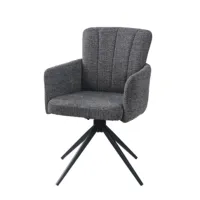 Fauteuil de salle à manger moderne en tissu mélangé matelassé, pivotant et réglable en hauteur, pour la maison, le bureau et la salle de bain (DC-5071)