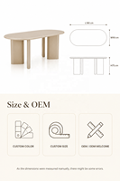 Table à manger ovale de style crème minimaliste moderne nordique avec pieds incurvés, meubles pour la maison, la cuisine et les restaurants