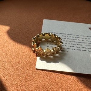 Bague en argent pur S925, bijoux vintage, incrustation de bord de jupe, texture plissée 18K, luxe léger et design simple et doux, niche - Product Image 4