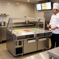 Table de préparation réfrigérée pour pizzas, double porte, dégivrage automatique, pour pizzerias, optimisation des ingrédients et des aliments