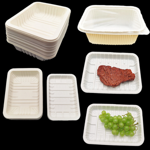 Disposable Eco <strong>Biodegradable</strong> Cornstarch <strong>Tray</strong> Degradable Dish for Food Fruit Vegetable - Product Image 2