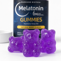 Gommes à la mélatonine 6 mg, saveur naturelle de baies, aide au sommeil nocturne, complément alimentaire, soutien au sommeil profond, gommes pour adultes, OEM ODM