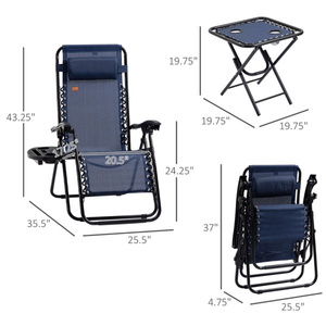 Chaise longue pliante en aluminium et tissu Oxford, chaise de jardin, de plage, d'extérieur, style décontracté contemporain, design rectangulaire - Product Image 2