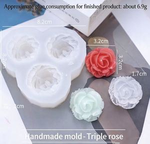 Food Grade Silicone Peony Mold, Non-stick Anti-slip Durable <b>Mould</b> for Candle Soap Resin Clay Plaster Chocolate Cake Decor - Product Image 2