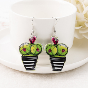 1 par de pendientes colgantes de enfermera de Cactus, café acrílico para mujer, regalo de cumpleaños - Product Image 2