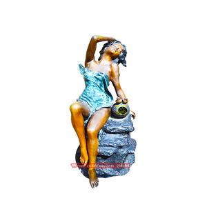 Statua del ragazzo in bronzo <span class=keywords><strong>fontana</strong></span> elegante artigianato in metallo per Hotel all'aperto giardino Street Cross Water caratteristica per il paesaggio del nuovo anno - Product Image 6