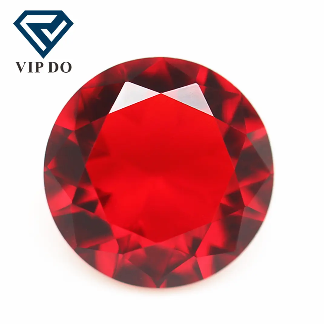 Pedra preciosa em vidro sintético vermelho, pedra preciosa para corte de pedras pedras preciosas/ovais/de coração/marquise/octogono/vidro vermelho