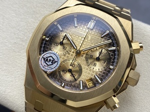 Reloj Mecánico Luminoso Impermeable de Súper Calidad 41mm APS Factory Cal. Reloj Audemars Chrono de Oro con Movimiento 4401 26240 - Product Image 3