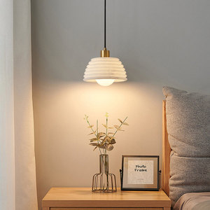 Lustre sophistiqué en albâtre blanc, suspension cylindrique en marbre à bords nettes <span class=keywords><strong>pour</strong></span> chambre, restaurant, bar - Product Image 2