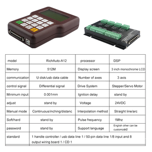 Richauto Bộ Điều Khiển USB <span class=keywords><strong>Plasma</strong></span> <span class=keywords><strong>CNC</strong></span> A12 Máy Khắc Tay Cầm <span class=keywords><strong>Plasma</strong></span> DSP Máy Cắt 3 Trục Hệ Thống Điều Khiển Chuyển Động - Product Image 4