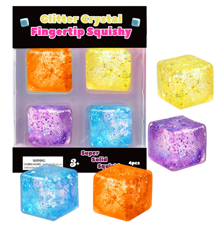 35 cm squishy cube with gold powder-4 pieces