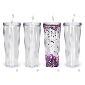Vaso de Plástico Transparente Reutilizable de 24 oz para Hacer Bolas de Nieve, con Tapas y Pajita, Regreso a Clases, Ecológico, Apto para Lavavajillas - Product Image 1