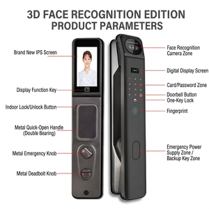 Serrure Intelligente Visuelle Entièrement Automatique avec Interphone, Reconnaissance Faciale, Mot de Passe, Carte <span class=keywords><strong>Clé</strong></span>, Empreinte Digitale 3D et Application TUYA <span class=keywords><strong>WiFi</strong></span> – Vente en Gros - Product Image 4