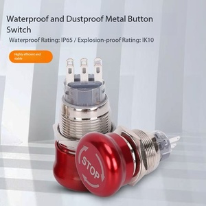 Botón de Parada de Emergencia de Acero Inoxidable en Forma de Hongo Rojo de 16 mm - HUSA HSB16-11ZS/J/N Control - Product Image 4