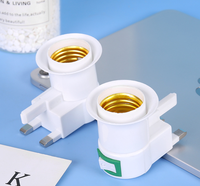 Douille E27 avec interrupteur, support de lampe rotatif automatique en PC, prise UK pour ampoules, mini-lampes de scène et éclairage LED disco