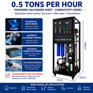 Mejor Maquinaria para Tratamiento de Agua, Sistema de Ósmosis Inversa de 500 LPH con Tanque de Presión y Bomba, Desalinización del 99.5% para Filipinas - Product Image 2