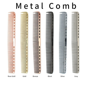 Pettine per taglio di capelli da parrucchiere in metallo in alluminio resistente al calore lungo e corto per lo Styling dei capelli - Product Image 2