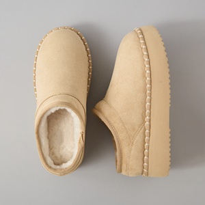 YL-26193 Chaussons mini-bottes pour femme en daim doublé de fausse fourrure moelleuse, plateforme, intérieur, hiver, confortables, OEM personnalisés - Product Image 2