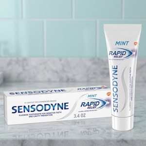 Pasta Dental Sensodyne Alivio Rápido con Sabor a Menta para Dientes Sensibles, Cuidado Dental, Blanqueamiento, Prevención de Caries, Uso Doméstico, 3 Unidades - Product Image 3