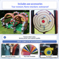 Jeu de lancer de hache gonflable commercial étanche en PVC à double piste pour 2 joueurs, idéal pour les fêtes vikings et les locations extérieures